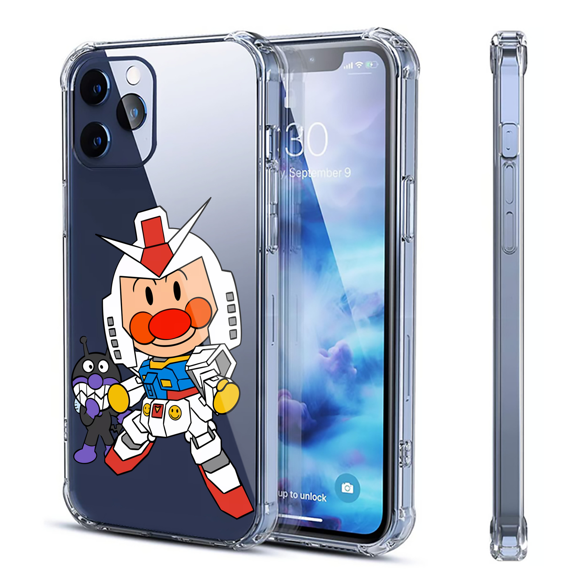 （画像用） アンパンマン Anpanman 【iPhone 12シリーズ対応】透明スマホケース（クリアソフトケース）